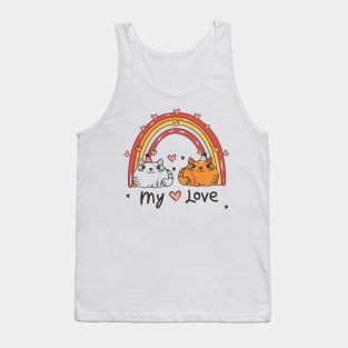 My Rainbow Cat is My Valentine Tank Top